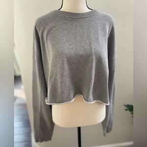 DSTLD crop gray pullover sweatshirt